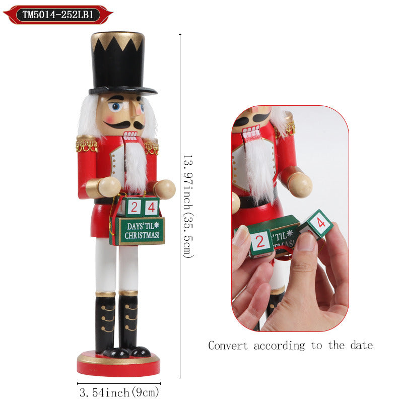 Wooden Nutcracker Christmas Tree Background Decoration Desktop Door Ornament