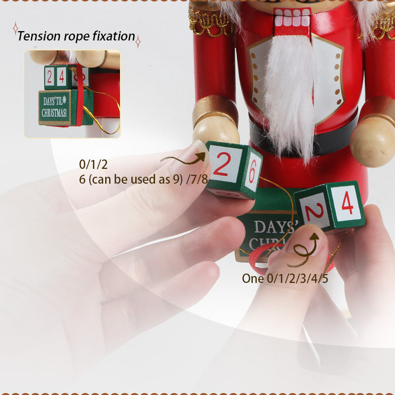 Wooden Nutcracker Christmas Tree Background Decoration Desktop Door Ornament