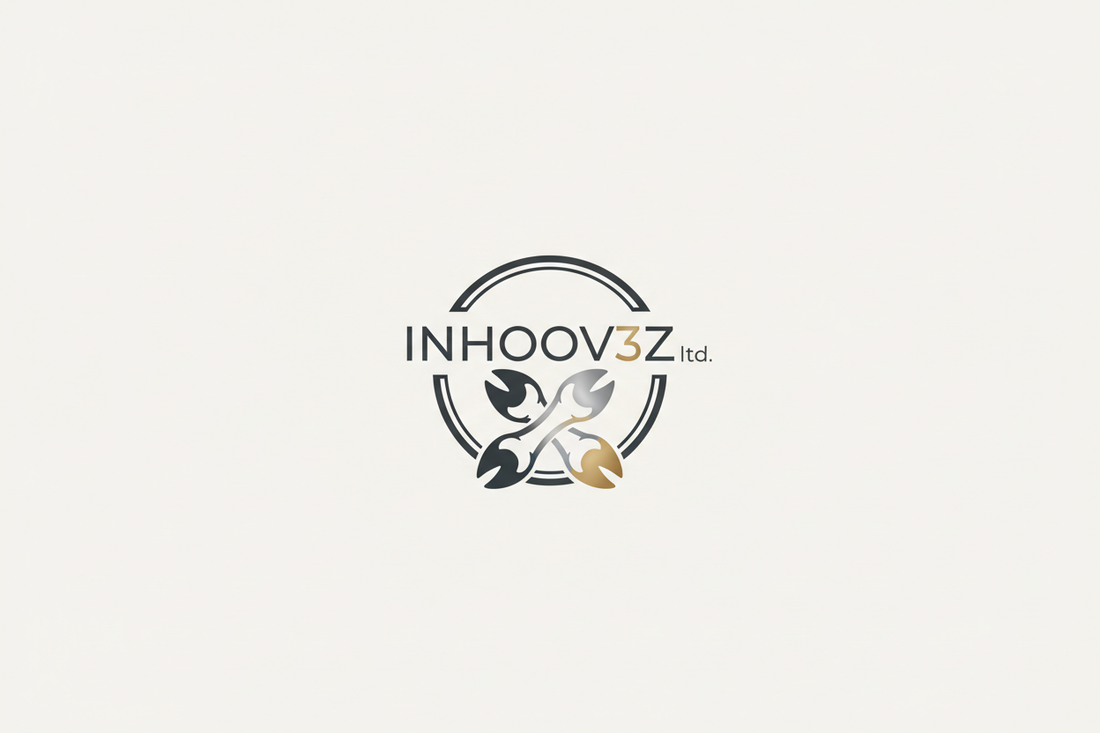 logo of two cattle hooves crossing each other and a company name “INHOOV3Z ltd.