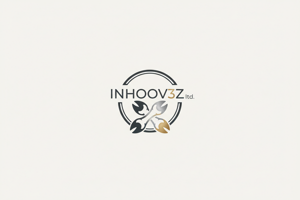 logo of two cattle hooves crossing each other and a company name “INHOOV3Z ltd.